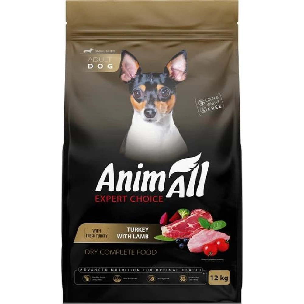 Сухий корм Animall з мясом ягня та індички для собак маленьких порід