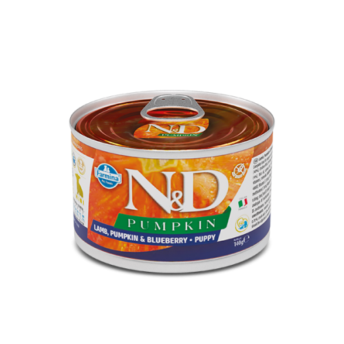 Вологий корм Farmina N&D Grain Pumpkin Lamb Puppy Mini для цуценят малих порід, гарбуз/ягня/чорниця, 140 г