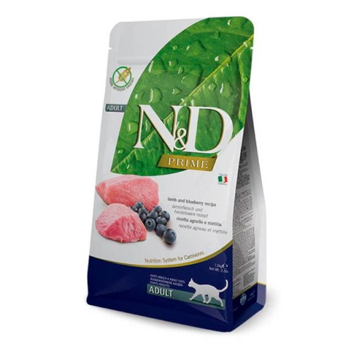 Беззерновий сухий корм Farmina GRAIN FREE для дорослих кішок (ягня / чорниця), 5 кг