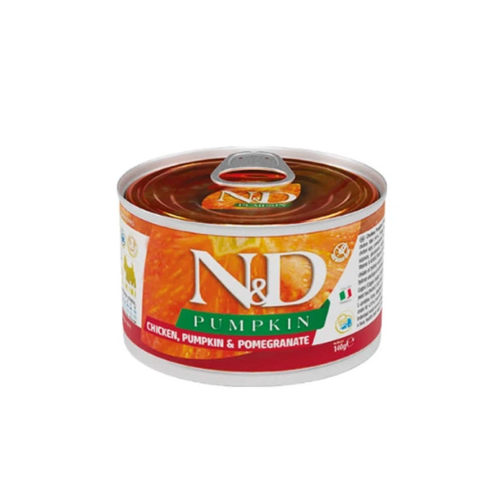 Вологий корм Farmina N&D Grain Pumpkin Chicken Adult Mini для собак дрібних порід, гарбуз/курка/гранат, 140 г
