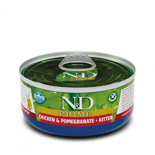 Вологий корм Farmina N&D Grain Free Prime Chicken Kitten для кошенят, беззерновий з куркою та гранатом, 70 г