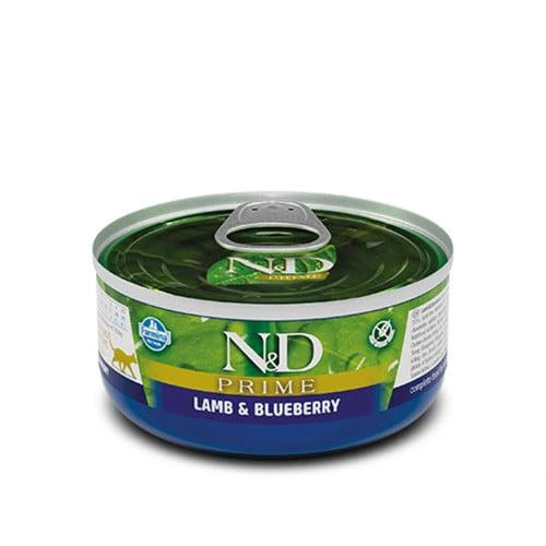 Вологий корм Farmina N&D Grain Free Prime Lamb Adult для котів, беззерновий з ягням та чорницею 70 г