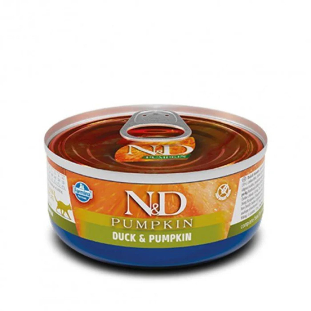 Вологий корм Farmina N&D Grain Free Pumpkin Duck Adult для котів, беззерновий з гарбузом та качкою, 70 г