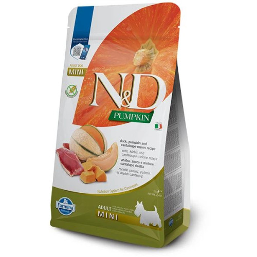 Сухий беззерновий корм Farmina Pumpkin Duck&Cantaloupe Adult Mini для собак дрібних порід, з качкою та динею, 2 кг