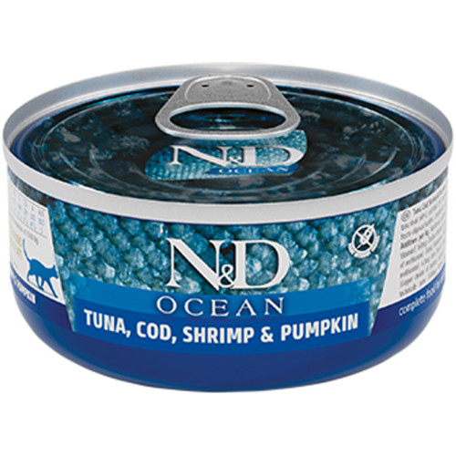 Вологий корм Farmina N&D Grain Free Ocean Herring&Shrimp Adult Mini для собак дрібних порід з оселедцем, тріскою, тунцем та креветкою, 140 г