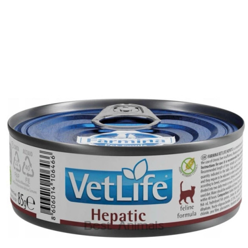 Вологий корм Farmina Vet Life для котів, при хронічній печінковій недостатності, 85 г