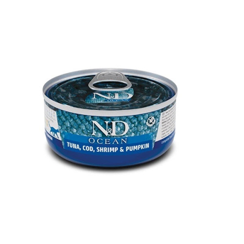 Вологий корм Farmina N&D Grain Free Ocean Tuna, Sardine&Shrimp для котів, беззерновий, тунець, сардина, креветка 70 г