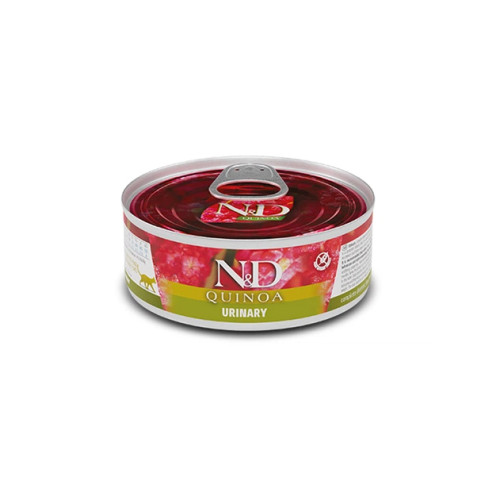 Вологий корм для кішок Farmina N&D Quinoa Urinary, Duck&Cranberry Adult для проф. сечокам'яної хвороби, качка, кіноа, журавлина та ромашка, 80 г