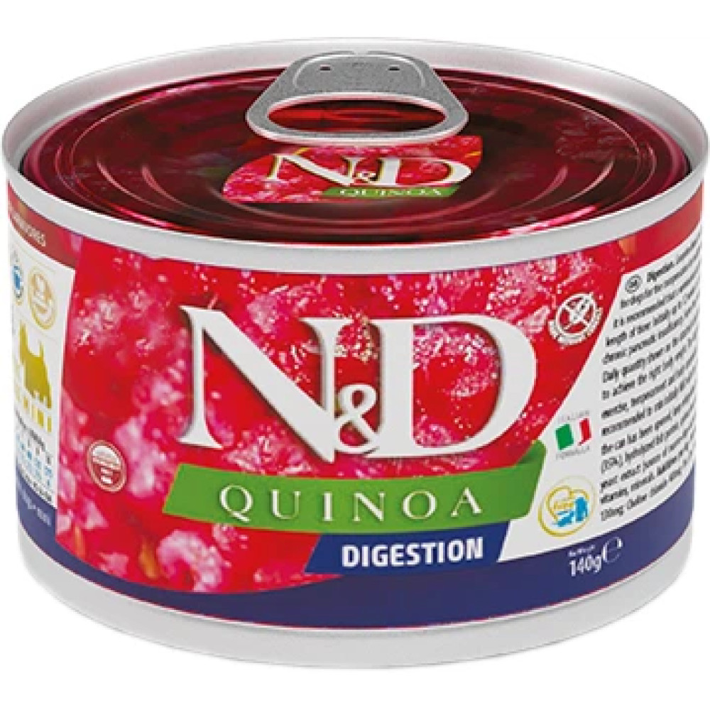Вологий корм для собак Farmina N&D N&D Quinoa Digestion, Lamb&Fennel Adult Mini дієтичне харчування у разі порушень травлення з ягням та кіноа, 140г