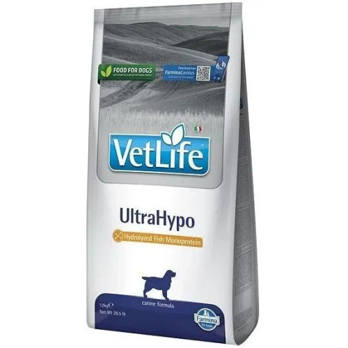 Сухий лікувальний корм для собак Farmina Vet Life Ultrahypo дієтичне харчування для зменшення непереносимості інгредієнтів та поживних речовин,