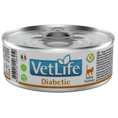 Вологий лікувальний корм для котів Farmina Vet Life Diabetic дієтичне харчування для контролю рівня глюкози в крові при цукровому діабеті, 85 г