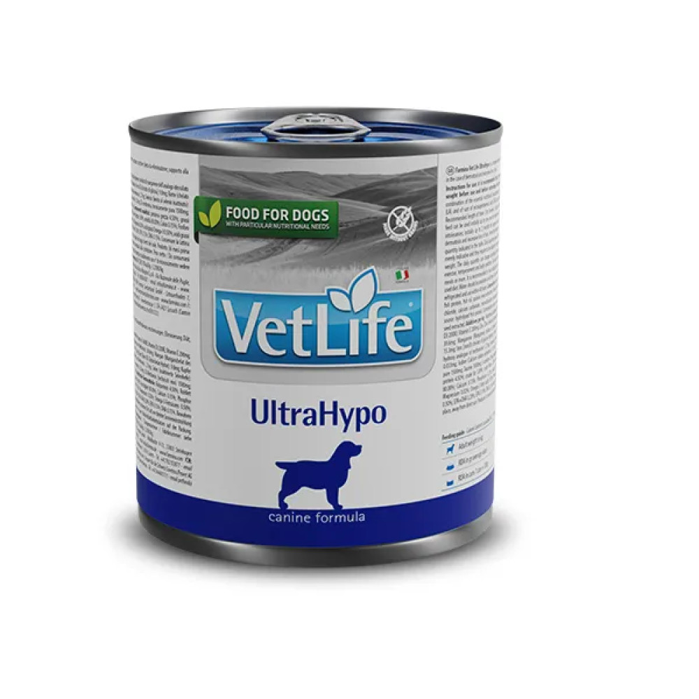 Вологий лікувальний корм для собак Farmina Vet Life Ultrahypo дієтичне харчування для зменшення непереносимості інгредієнтів та поживних речовин, 300 