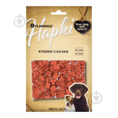 Flamingo Кубики з качки для собак 75 г