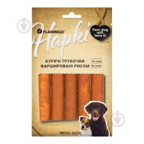 Flamingo Курячі трубочки фаршировані рисом для собак 75 г