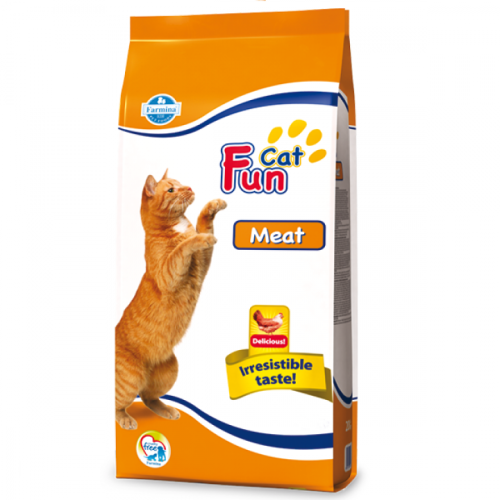 Повнораційний сухий корм Farmina Fun Cat, для дорослих котів, з м'ясом, 20 кг